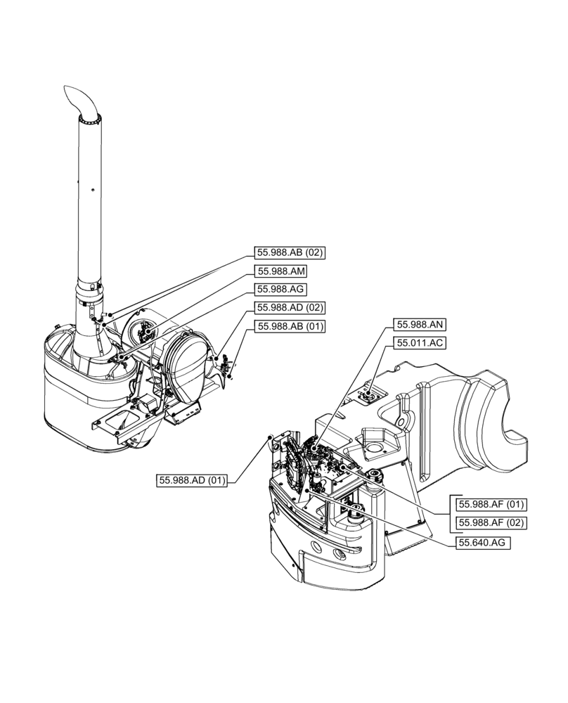 Схема запчастей Case IH PUMA 150 - (00.000.55[02]) - PICTORIAL INDEX - ELECTRICAL SYSTEMS (00) - GENERAL & PICTORIAL INDEX