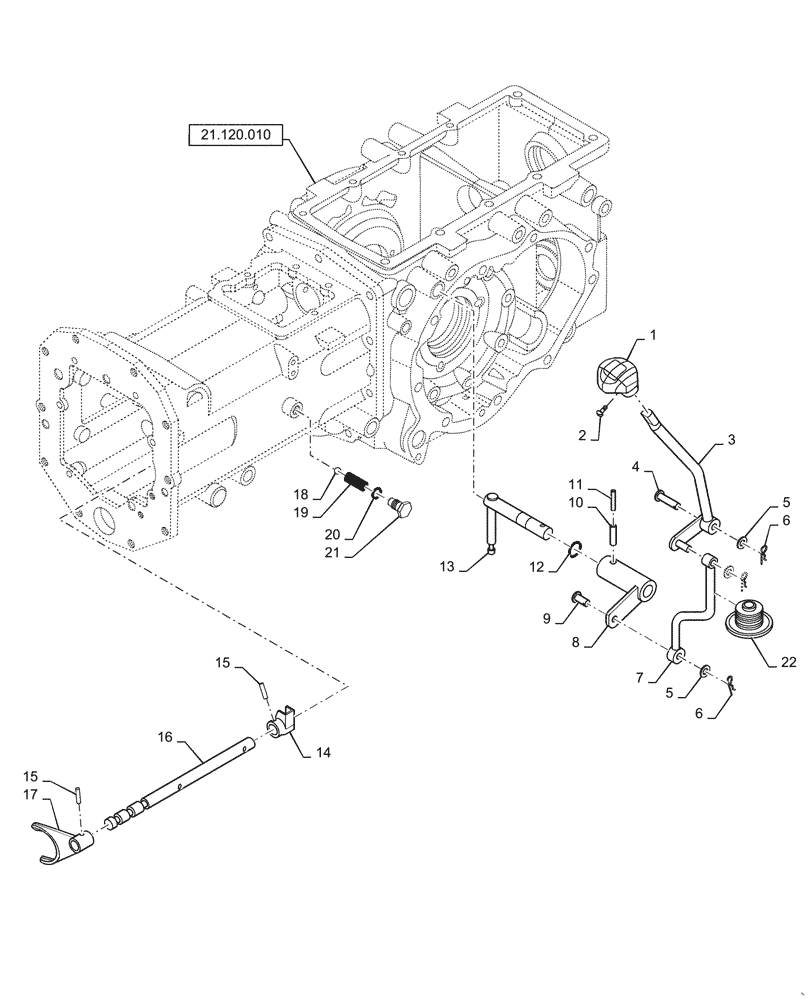 Схема запчастей Case IH FARMALL 40C - (21.140.090) - SHIFTER FORK, RANGE GEAR, MECHANICAL TRANSMISSION (21) - TRANSMISSION