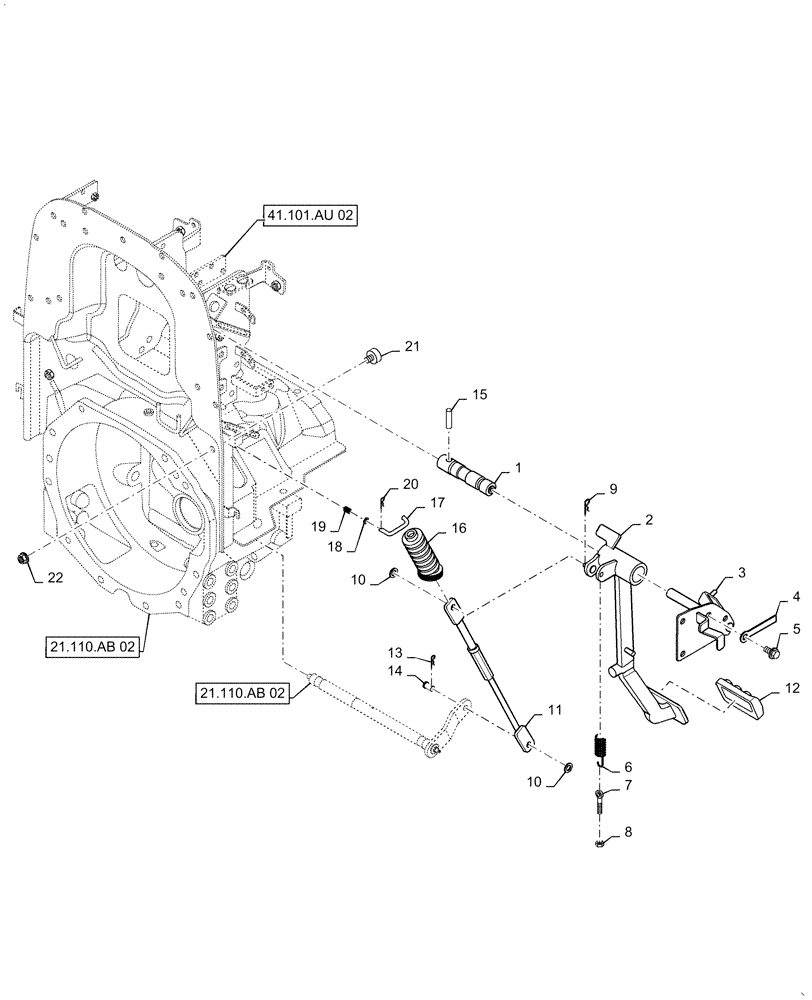 Схема запчастей Case IH FARMALL 40C - (18.100.AF[02]) - CLUTCH PEDAL, FARMALL 40C, 50C (18) - CLUTCH