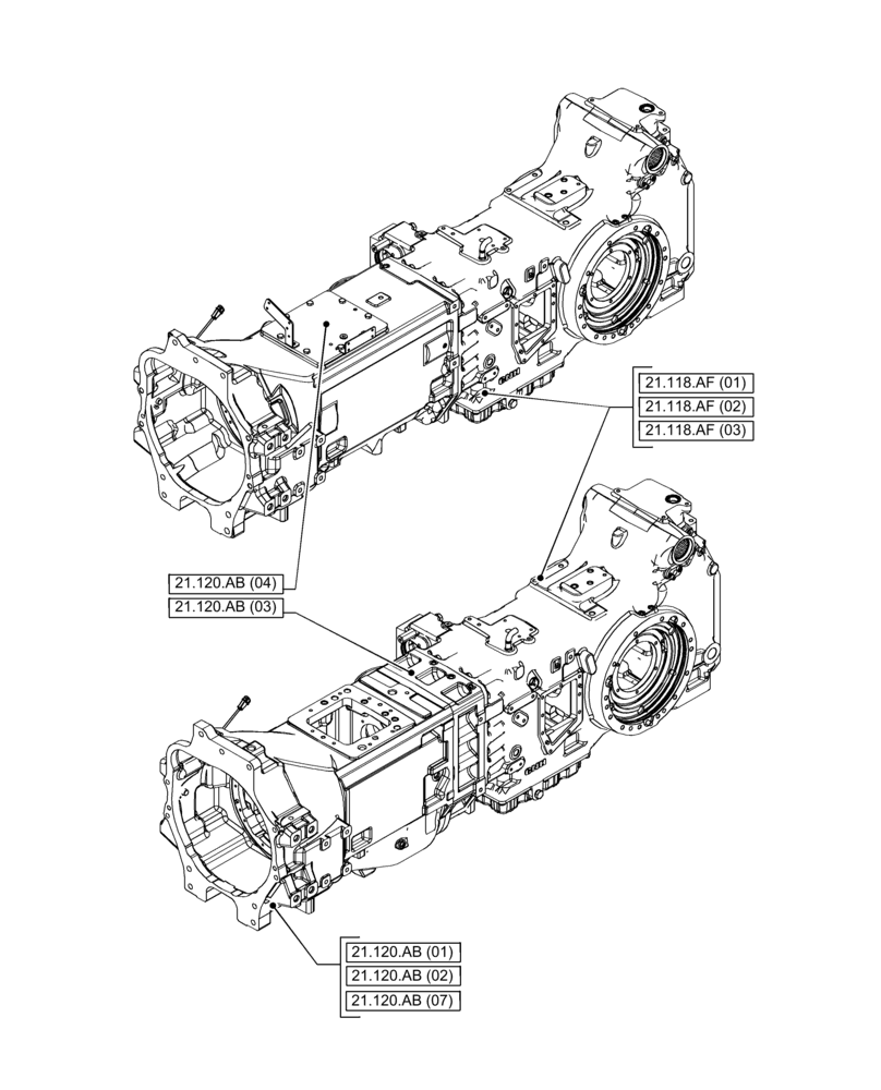 Схема запчастей Case IH PUMA 150 - (21.000.00[01]) - SECTION INDEX - TRANSMISSION (21) - TRANSMISSION
