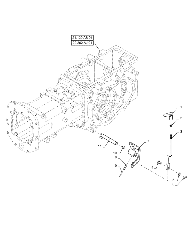 Схема запчастей Case IH FARMALL 30C - (23.101.AL[01]) - SHIFTING UNIT, 4WD, FARMALL 30C, 35C (23) - FOUR WHEEL DRIVE SYSTEM