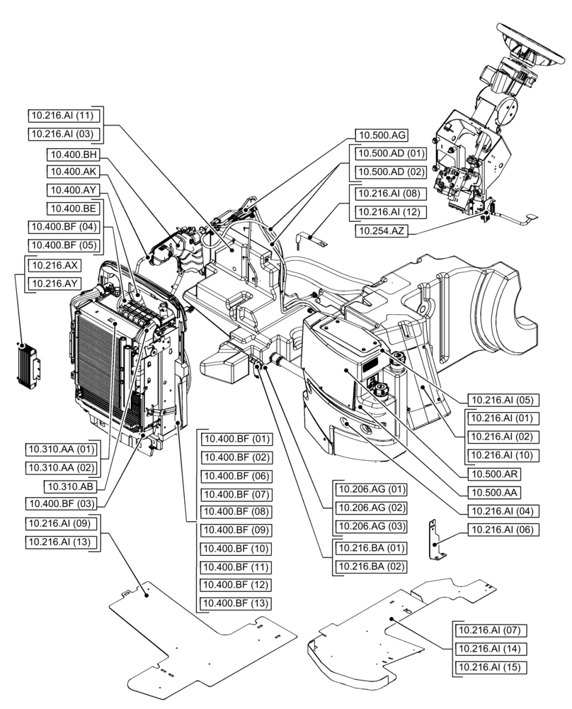 Схема запчастей Case IH PUMA 240 CVT - (00.000.10[02]) - PICTORIAL INDEX - ENGINE (00) - GENERAL & PICTORIAL INDEX