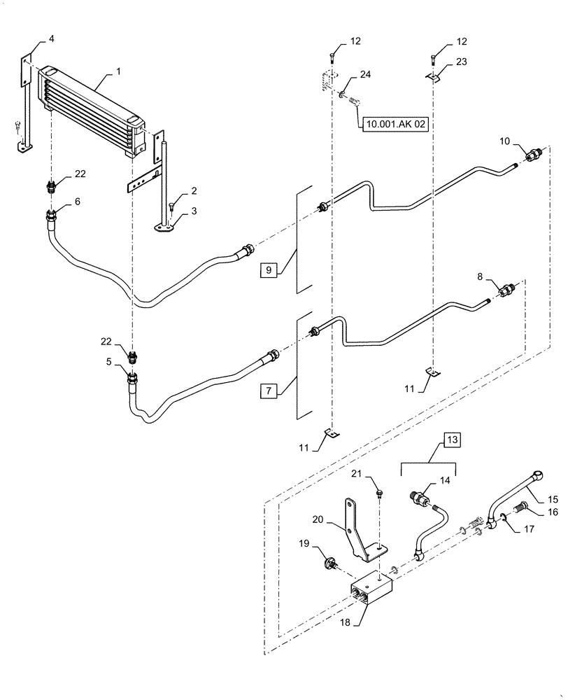 Схема запчастей Case IH FARMALL 40C - (10.408.00[03]) - TRANSMISSION OIL COOLER, MECH, FARMALL 40C, 50C (10) - ENGINE