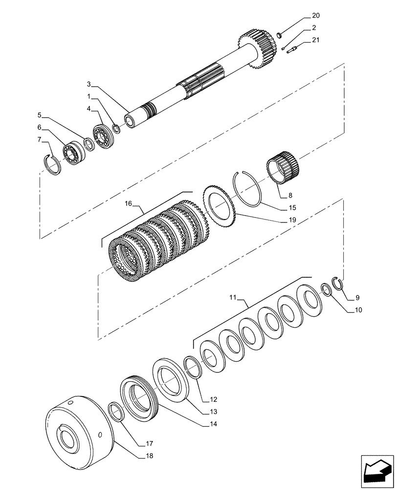 Схема запчастей Case IH PUMA 200 - (21.155.AA[05]) - VAR - 337426, 337428, 337429, 337430, 337431, 337432, 391137, 758017, 758018, 758019, 758020, 758021 - TRANSMISSION, DRIVEN SHAFT, CLUTCH (21) - TRANSMISSION