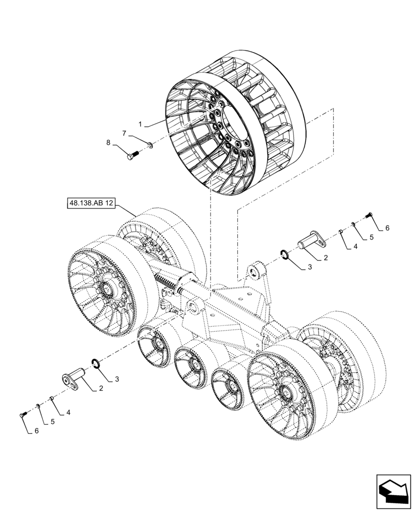 Схема запчастей Case IH QUADTRAC 540 - (48.138.AB[11]) - TRACK ASSY, UNDERCARRIAGE, SCRAPER VERSION (48) - TRACKS & TRACK SUSPENSION