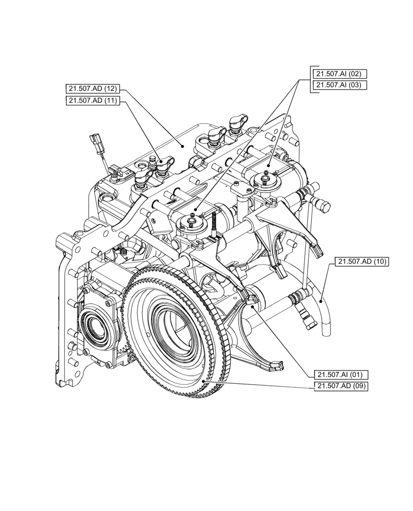 Схема запчастей Case IH PUMA 240 CVT - (00.000.21[07]) - PICTORIAL INDEX - TRANSMISSION (00) - GENERAL & PICTORIAL INDEX