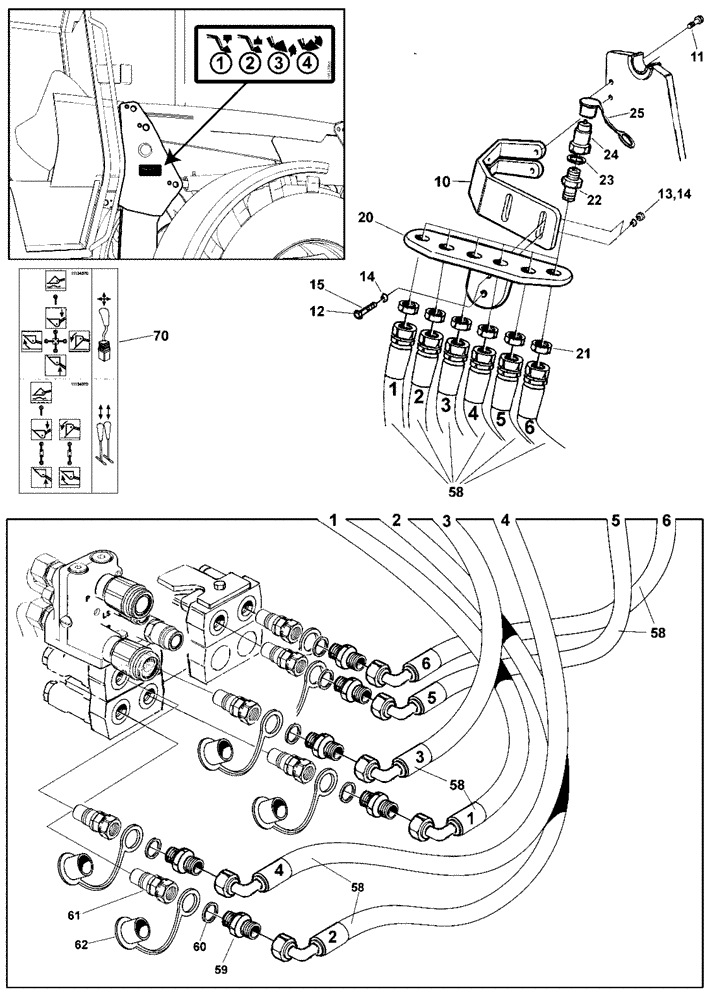 Схема запчастей Case IH L780 PRO - (35.525.AA[07]) - HYDRAULIC HOSE KIT, 3 FUNCTION (35) - HYDRAULIC SYSTEMS