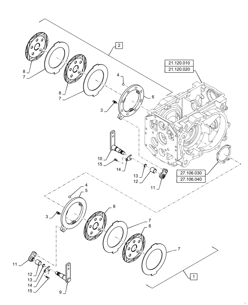 Схема запчастей Case IH FARMALL 40C - (33.120.010) - BRAKES (33) - BRAKES & CONTROLS