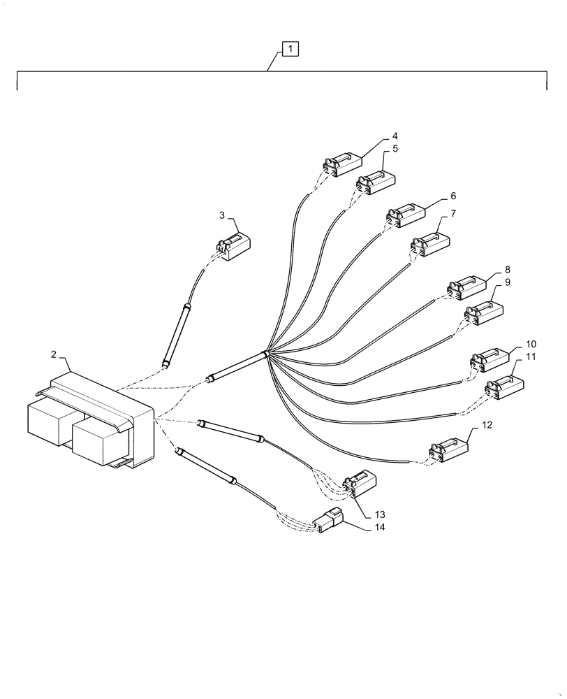 Схема запчастей Case IH 500 - (55.105.AA[05]) - FLOW HARNESS REMOTE INPUT (55) - ELECTRICAL SYSTEMS
