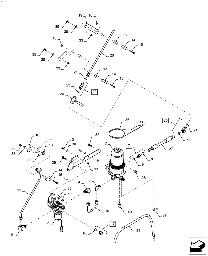 Схема запчастей Case IH AF4088 - (10.216.BA[02]) - REAR HOOD FUEL, SUPPLY AND RETURN (10) - ENGINE