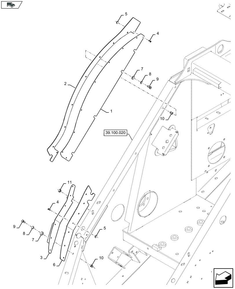 Схема запчастей Case IH LB324S - (90.118.070) - FLYWHEELBRAKE ANTI DUST PLATE - D094 (90) - PLATFORM, CAB, BODYWORK AND DECALS