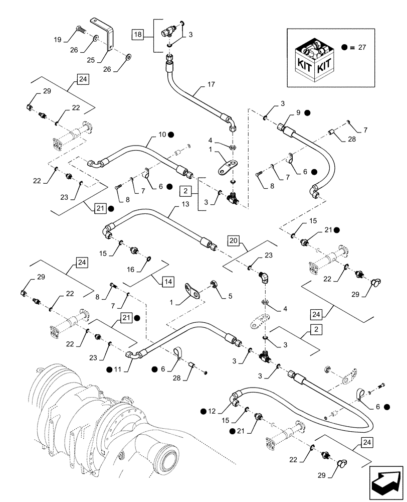 Схема запчастей Case IH STEIGER 485 - (06-16) - TRACK TENSIONING, QUADTRAC TRACTOR (06) - POWER TRAIN