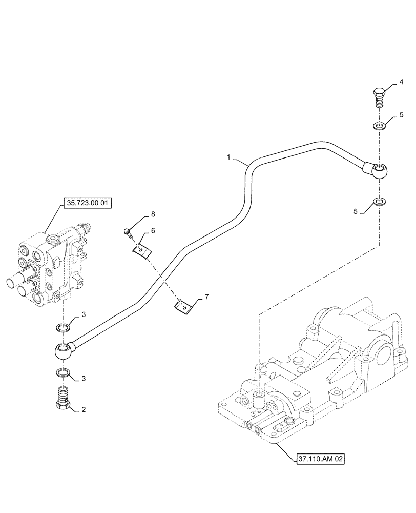 Схема запчастей Case IH FARMALL 40C - (35.100.00[04]) - HYDRAULIC LINES, FARMALL 40C, 50C (35) - HYDRAULIC SYSTEMS