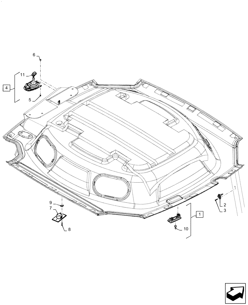 Схема запчастей Case IH PATRIOT 3340 - (55.514.AA[01]) - COURTESY LAMPS (55) - ELECTRICAL SYSTEMS
