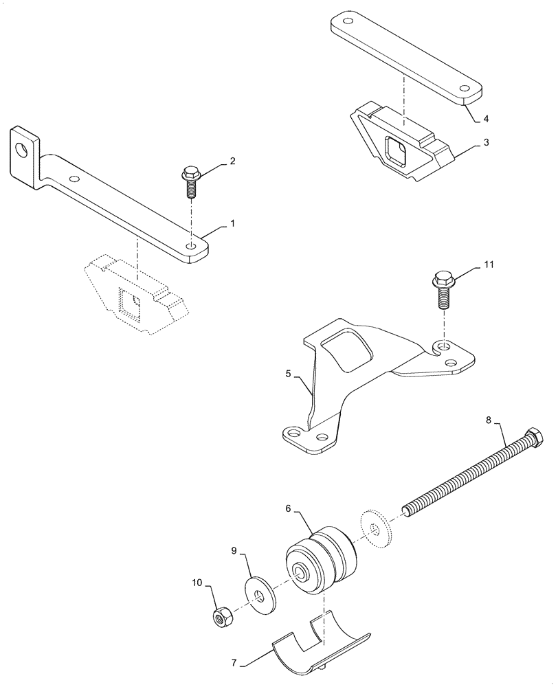 Схема запчастей Case IH MAGNUM 310 - (10.001.AK[01]) - VAR - 420224, 420228, 420277, 429199, 429286, 429379, 429380 - ENGINE MOUNTING PARTS, TIER 4B (10) - ENGINE