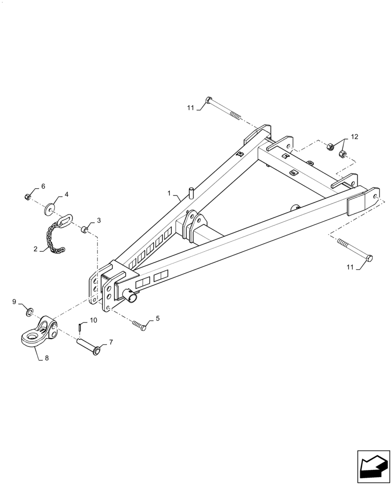 Схема запчастей Case IH ECOLO-TIGER 875 - (37.100.AF[01]) - TOW HITCH 7,9 SHANK 14,18 FOOT (37) - HITCHES, DRAWBARS & IMPLEMENT COUPLINGS