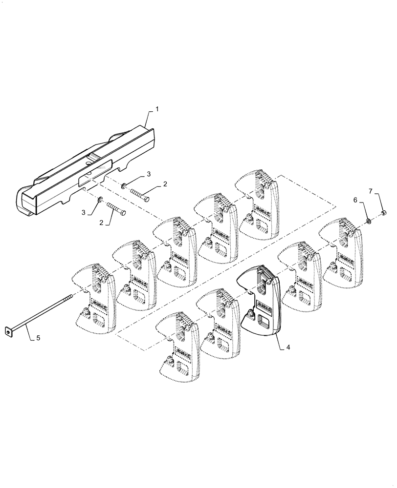 Схема запчастей Case IH MAGNUM 340 - (39.140.AF[01]) - VAR- 420349 - FRONT WEIGHTS - 10X45 KG (39) - FRAMES AND BALLASTING