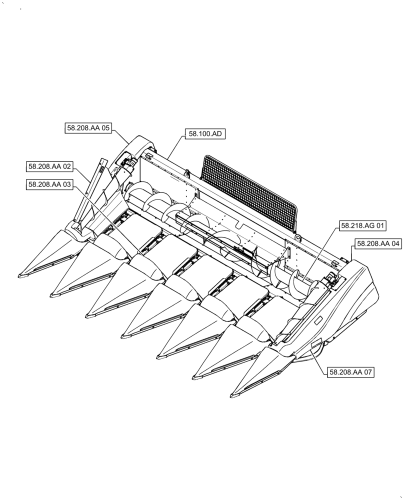 Схема запчастей Case IH 5506-55 - (00.000.58[01]) - PICTORIAL INDEX - ATTACHMENTS/HEADERS (00) - GENERAL & PICTORIAL INDEX