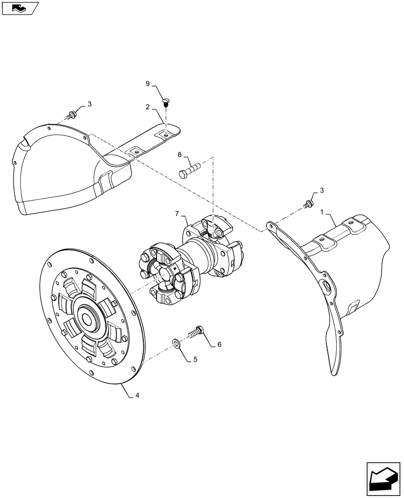 Схема запчастей Case IH MAGNUM 260 - (10.110.AD[01]) - DAMPER, SHAFT & SHIELD, POWERSHIFT - 235, 260, 290 (10) - ENGINE