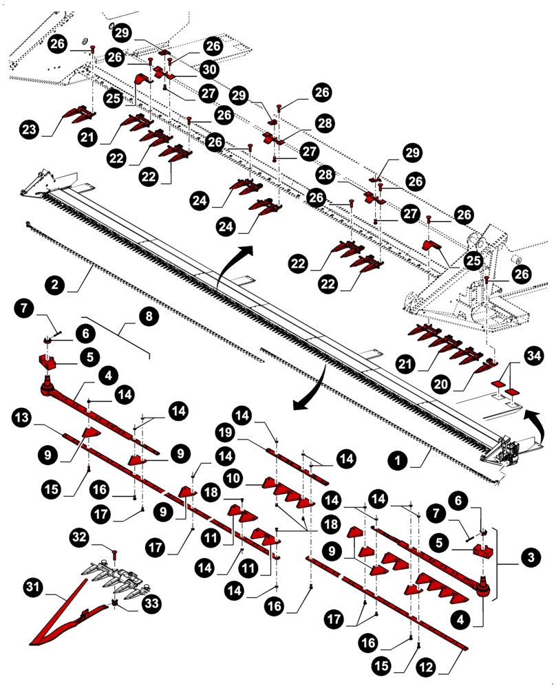 Схема запчастей Case IH 3050-41FT - (05.100.04[03A]) - MAINTENANCE PARTS, CUTTER BAR (05) - SERVICE & MAINTENANCE