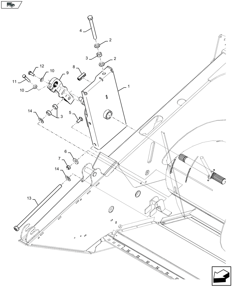 Схема запчастей Case IH 3050-41FT - (58.100.240) - AUGER DRIVE, RIGHT-HAND SUPPORT (58) - ATTACHMENTS/HEADERS