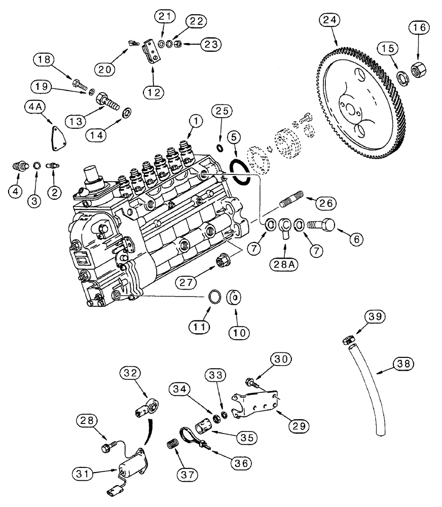 Схема запчастей Case IH 7240 - (3-036) - FUEL INJECTION PUMP AND DRIVE, 6TA-830 EMISSIONS CERTIFIED ENGINE, TRACTOR PIN JJA0064978 AND AFTER (03) - FUEL SYSTEM