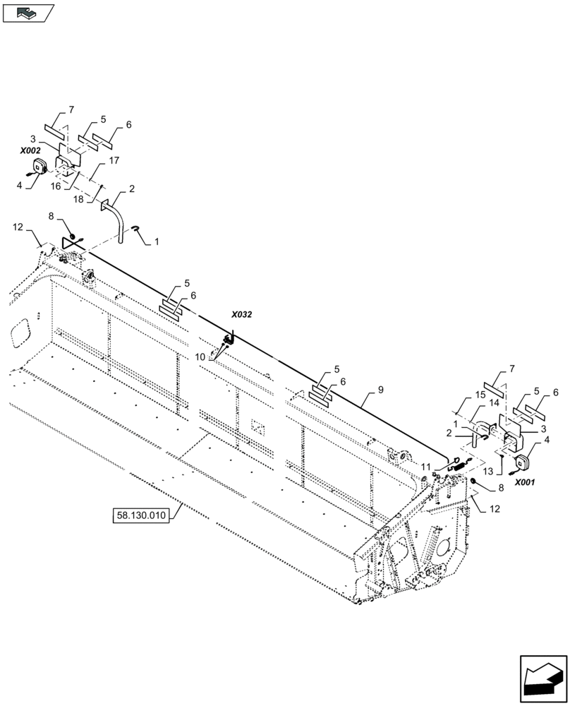 Схема запчастей Case IH 3050-30FT - (55.404.010) - HEADER LIGHTS (55) - ELECTRICAL SYSTEMS