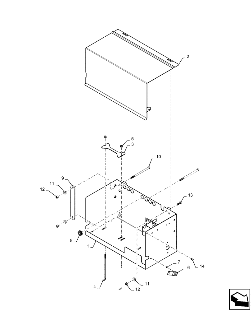 Схема запчастей Case IH PATRIOT 3340 - (55.302.AH[01]) - BATTERY - BOX (55) - ELECTRICAL SYSTEMS