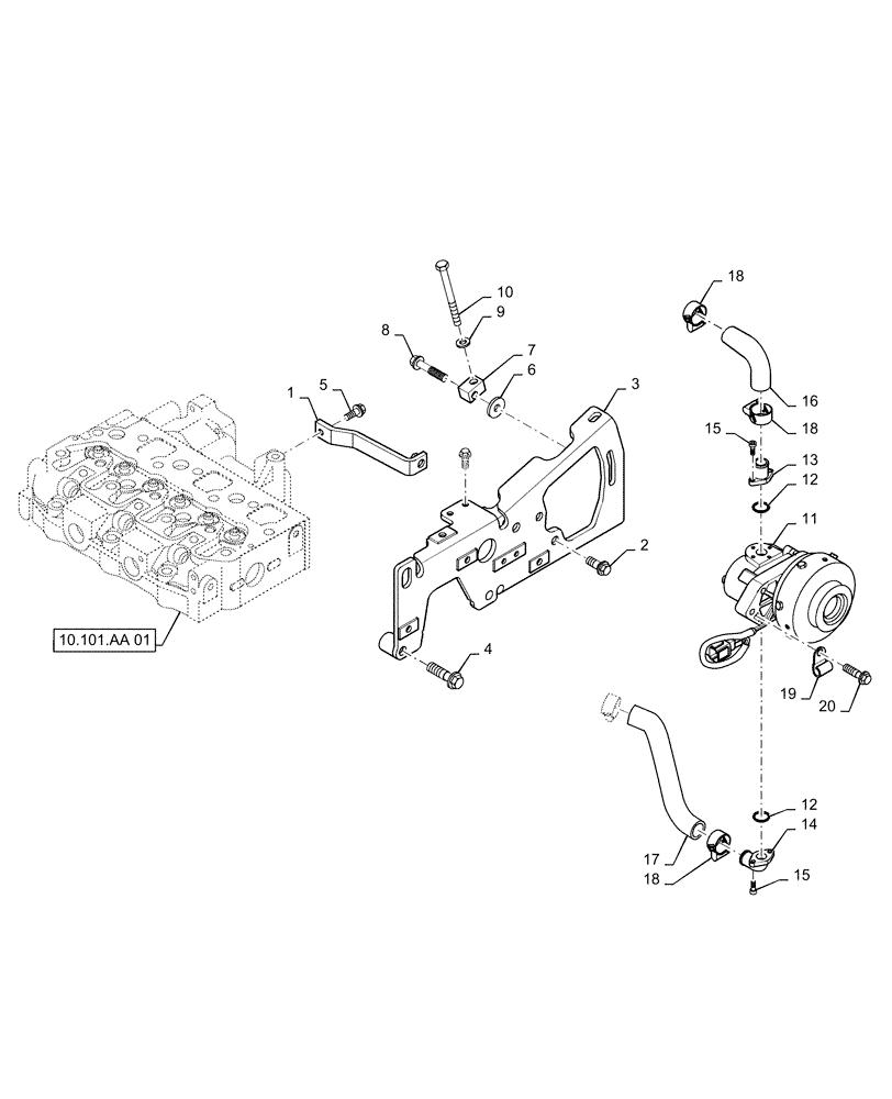 Схема запчастей Case IH FARMALL 30C - (10.504.AG[01]) - AIR PUMP, FARMALL 30C, 35C (10) - ENGINE