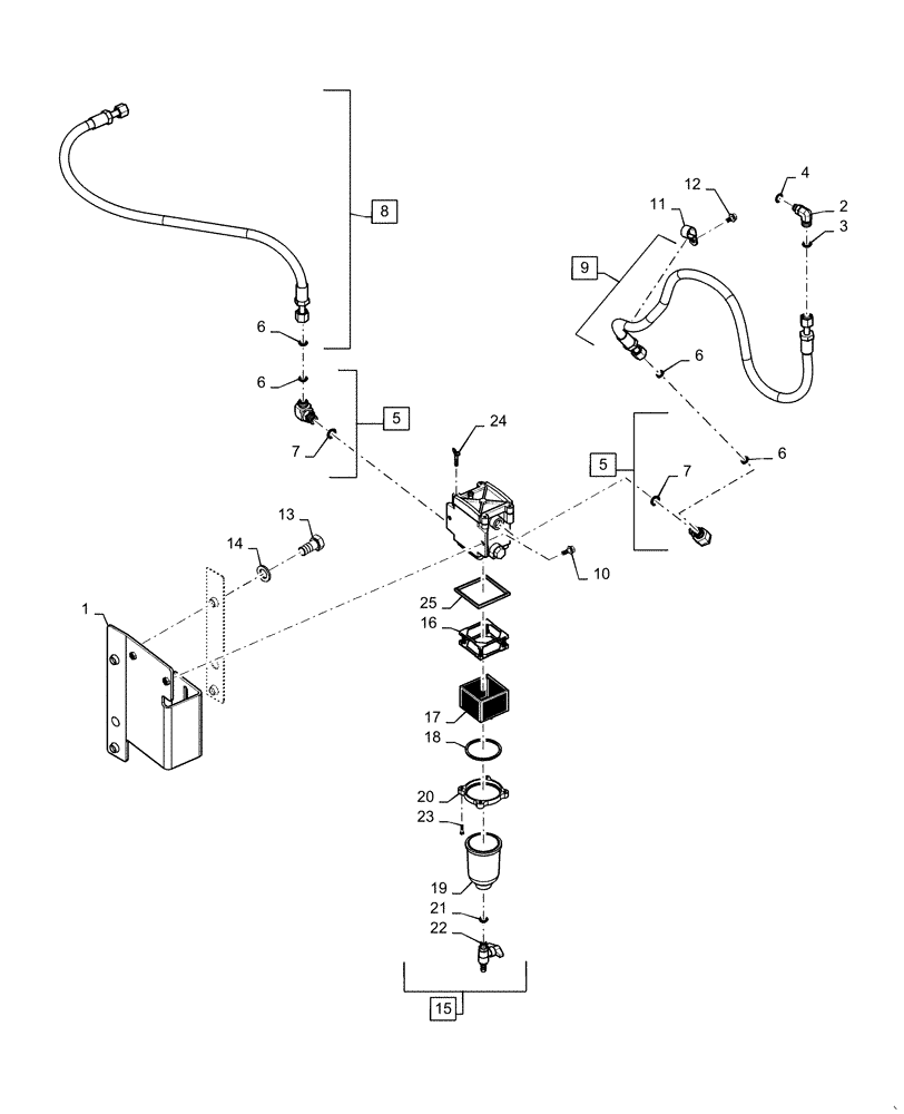 Схема запчастей Case IH MAGNUM 180 - (10.206.AF) - FUEL FILTER/WATER SEPARATOR (10) - ENGINE