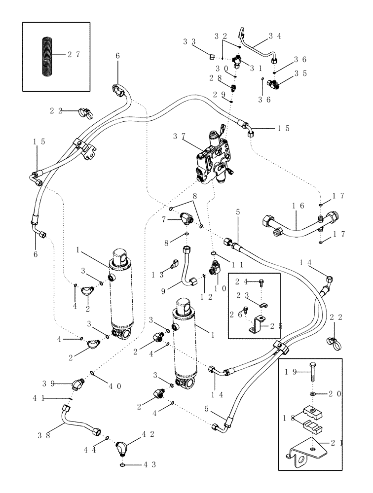 Схема запчастей Case IH MX285 - (08-09) - HYDRAULIC SYSTEM - HITCH (08) - HYDRAULICS