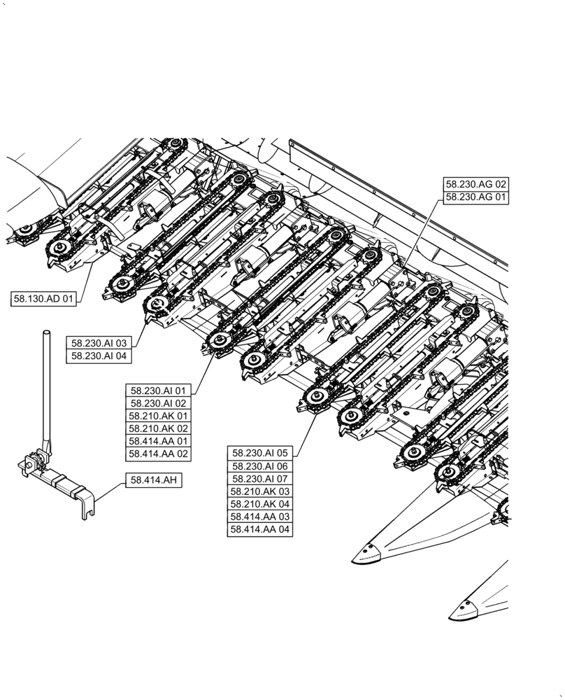 Схема запчастей Case IH 5506-65 - (00.000.58[03]) - PICTORIAL INDEX - ATTACHMENTS/HEADERS (00) - GENERAL & PICTORIAL INDEX