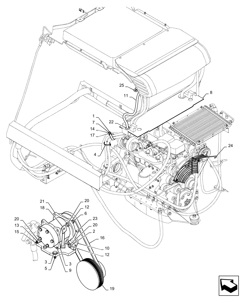 Схема запчастей Case IH 440 - (09-59[B]) - HEATER, AIR CONDITIONER (09) - CHASSIS