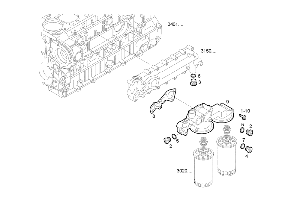 Схема запчастей Case IH F3BE0684J E902 - (3022.006) - HOUSING OIL 