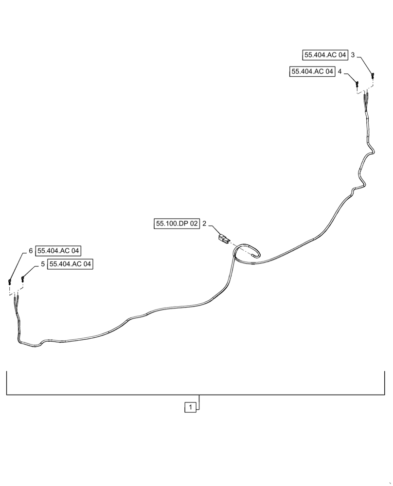 Схема запчастей Case IH PATRIOT 3340 - (55.404.AC[04]) - DUAL BEACON, HARNESS (55) - ELECTRICAL SYSTEMS