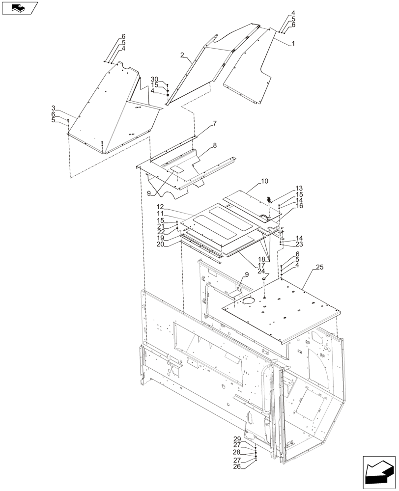Схема запчастей Case IH A8800 - (90.105.CS[06]) - ENGINE, HOUSING (90) - PLATFORM, CAB, BODYWORK AND DECALS