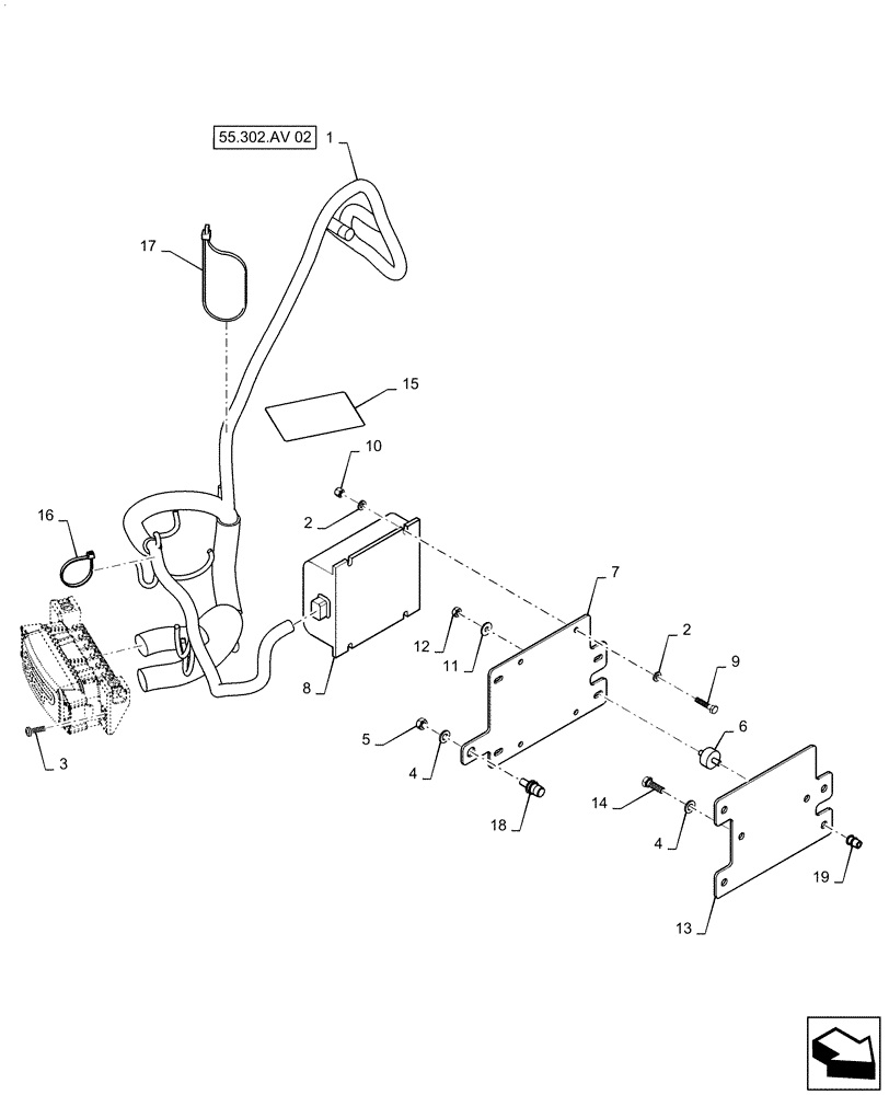 Схема запчастей Case IH STEIGER 620 - (55.302.AV[01]) - BATTERY EQUALIZER/CONVERTER, T4B (55) - ELECTRICAL SYSTEMS