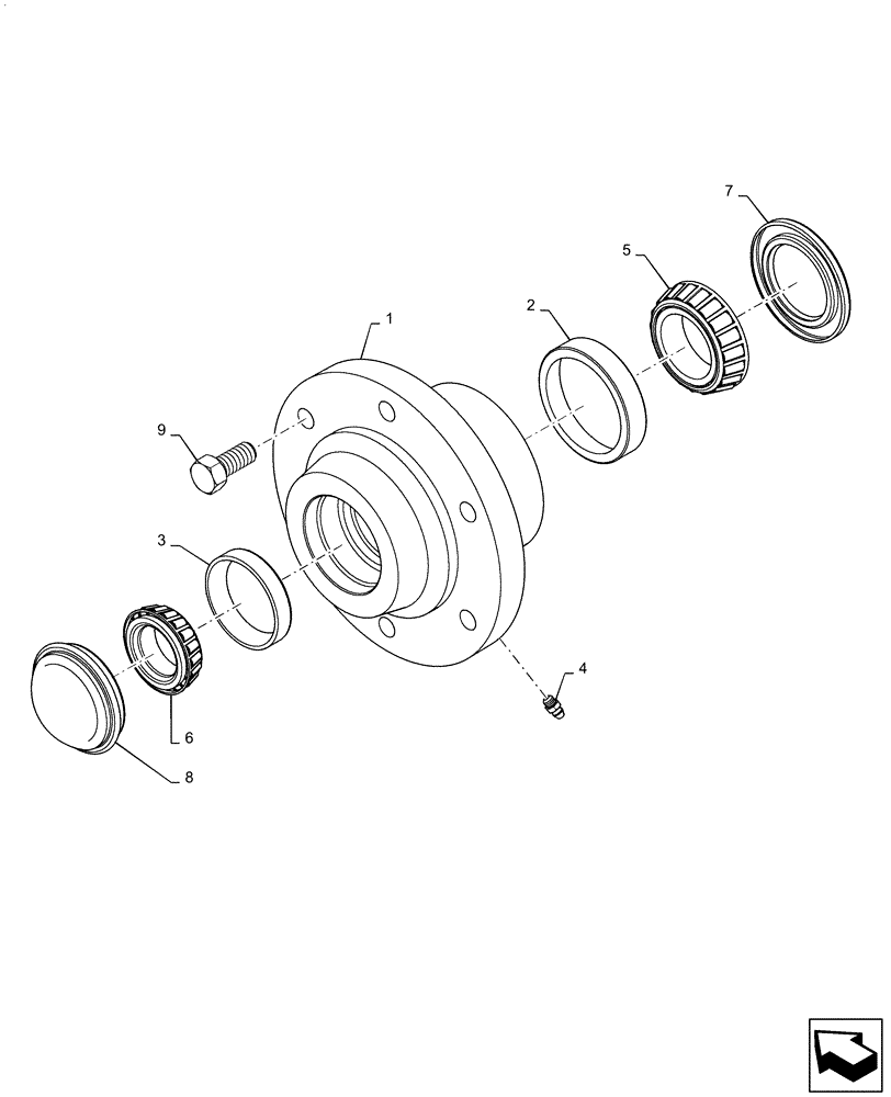 Схема запчастей Case IH ECOLO-TIGER 875 - (44.901.AA[03]) - HUB 6 BOLT 11,13 SHANK 22,26 FOOT (44) - WHEELS