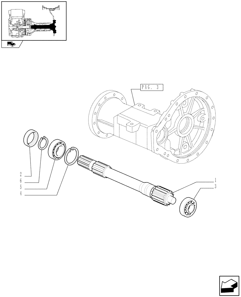 Схема запчастей Case IH FARMALL 90 - (1.48.1[01]) - SIDE REDUCER GEARINGS - PINION AND BEARINGS (05) - REAR AXLE
