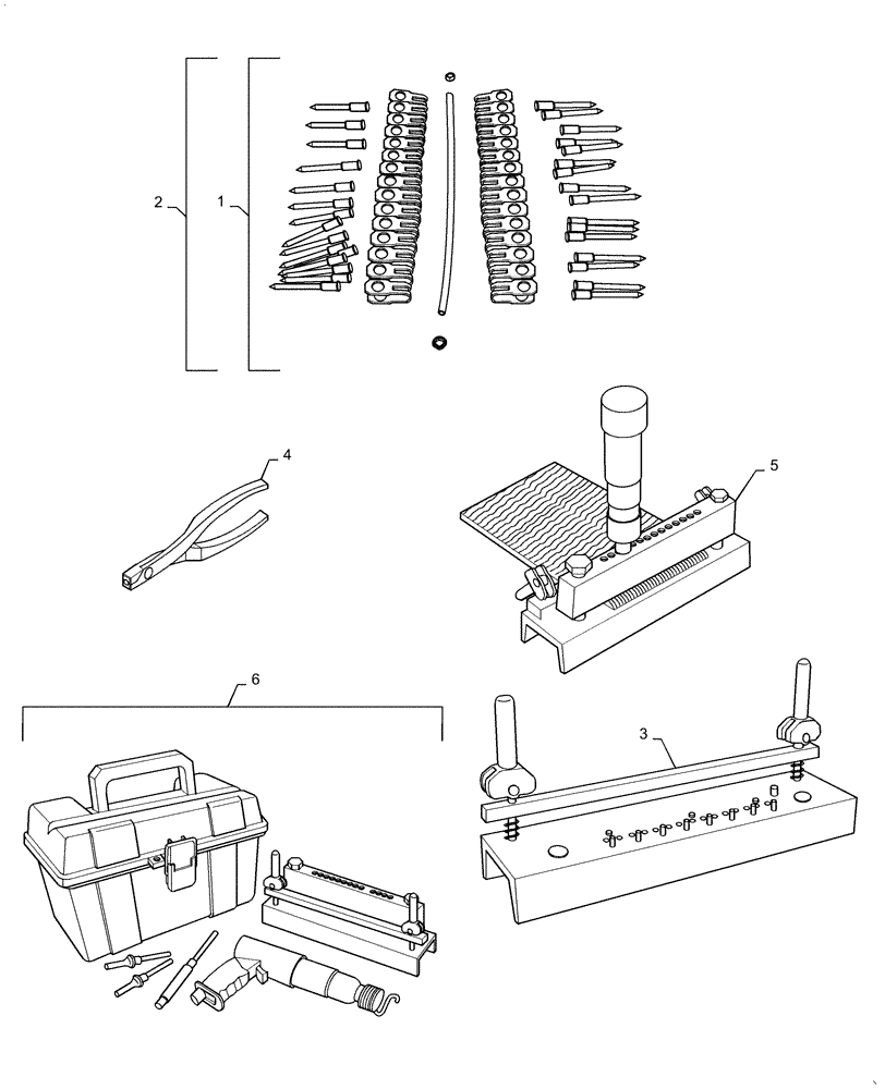 Схема запчастей Case IH RB565 - (62.140.AA[05]) - REPAIR TOOLS, PREMIUM LACED BELTS, ALLIGATOR® RIVET (62) - PRESSING - BALE FORMATION
