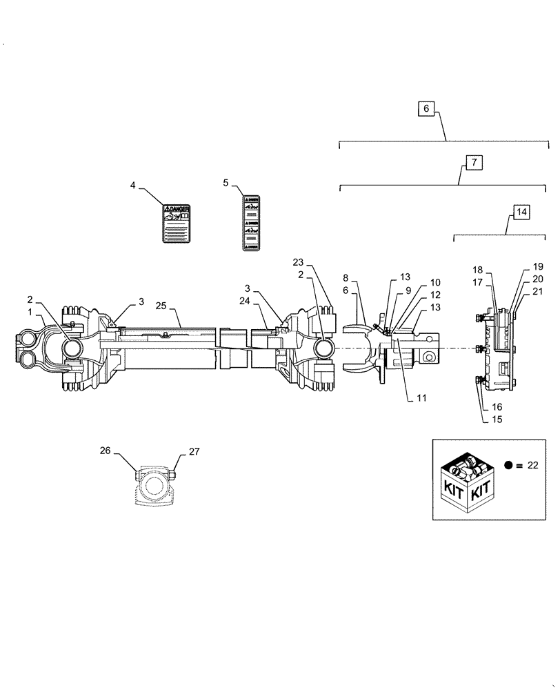 Схема запчастей Case IH DC133 - (31.201.AG[01]) - PTO, W/ CLUTCH (31) - IMPLEMENT POWER TAKE OFF