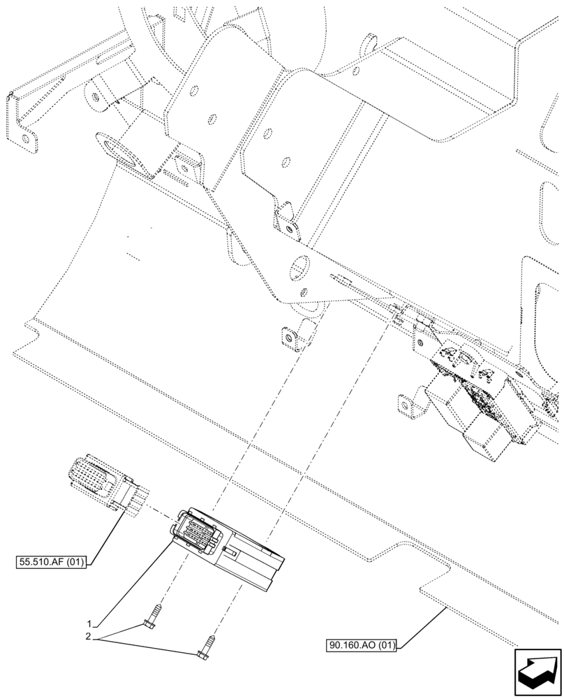 Схема запчастей Case IH FARMLIFT 735 - (55.404.DB) - FLASHER UNIT (55) - ELECTRICAL SYSTEMS
