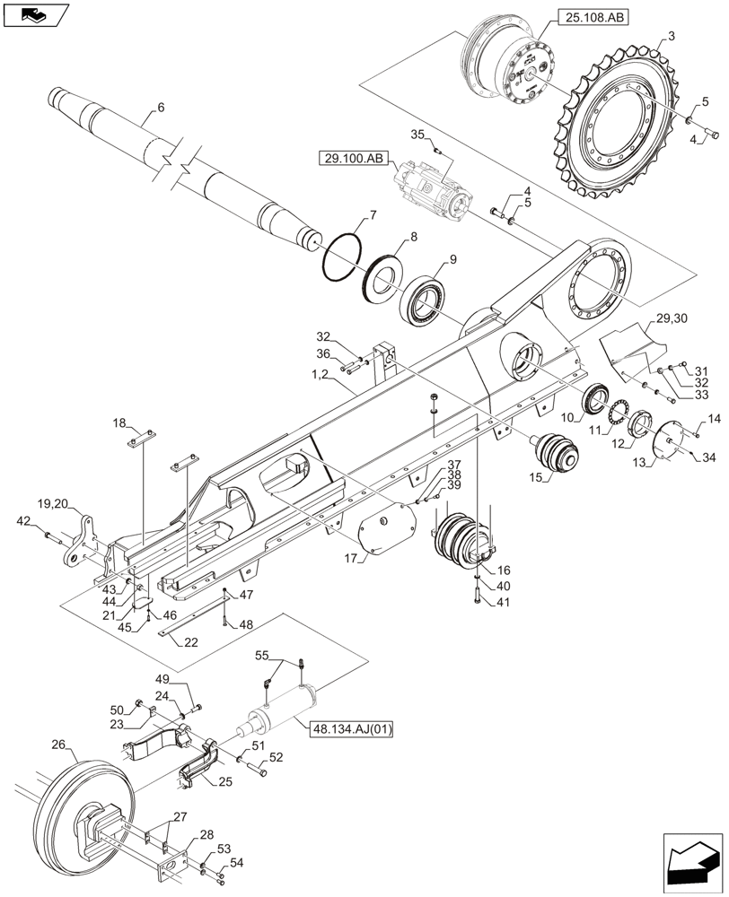 Схема запчастей Case IH A8800 - (48.130.AN[02]) - FULL TRACK (48) - TRACKS & TRACK SUSPENSION
