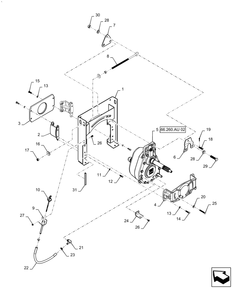 Схема запчастей Case IH AF4088 - (66.260.AU[01]) - ROTOR, GEARBOX, MOUNT (66) - THRESHING