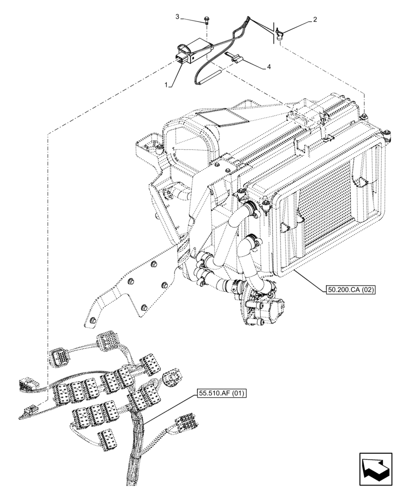 Схема запчастей Case IH FARMLIFT 632 - (55.050.AT) - VAR - 749193 - AIR CONDITIONING, TEMPERATURE SWITCH (55) - ELECTRICAL SYSTEMS