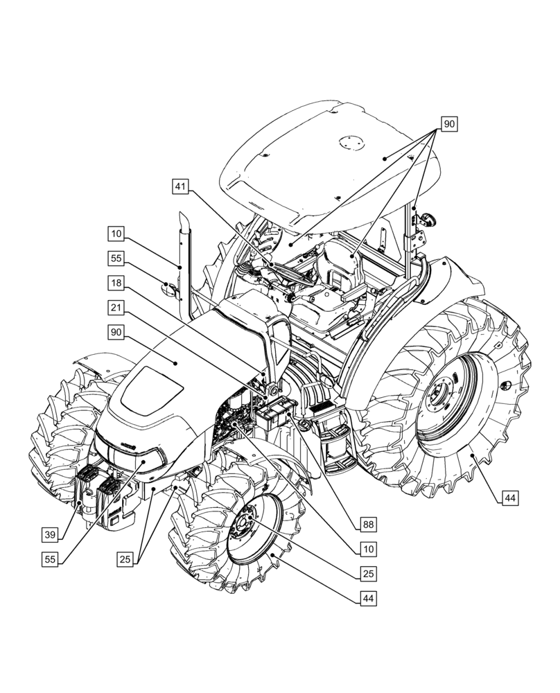 Схема запчастей Case IH FARMALL 115C - (00.000.00[03]) - PICTORIAL INDEX - MAIN SECTIONS (00) - GENERAL & PICTORIAL INDEX