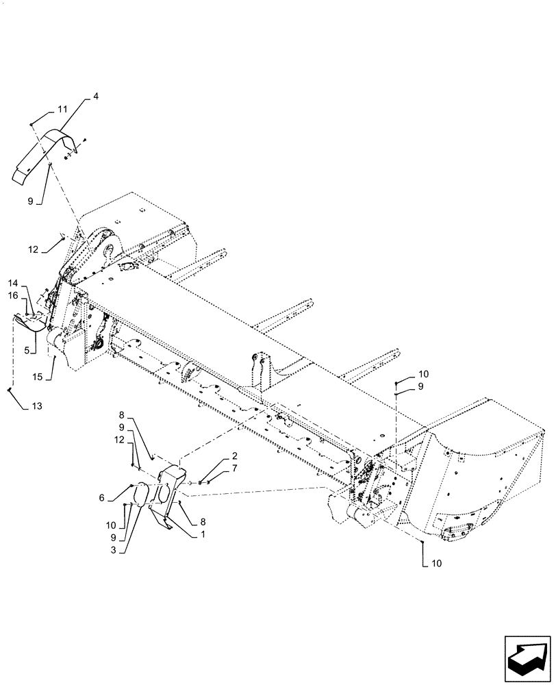 Схема запчастей Case IH DC163 - (58.130.AD[02]) - SHIELD, GROUP, ROLL (58) - ATTACHMENTS/HEADERS