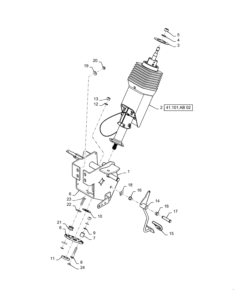 Схема запчастей Case IH MAGNUM 200 - (41.101.AB[01]) - TILT-TELE STEERING COLUMN ASSY (41) - STEERING