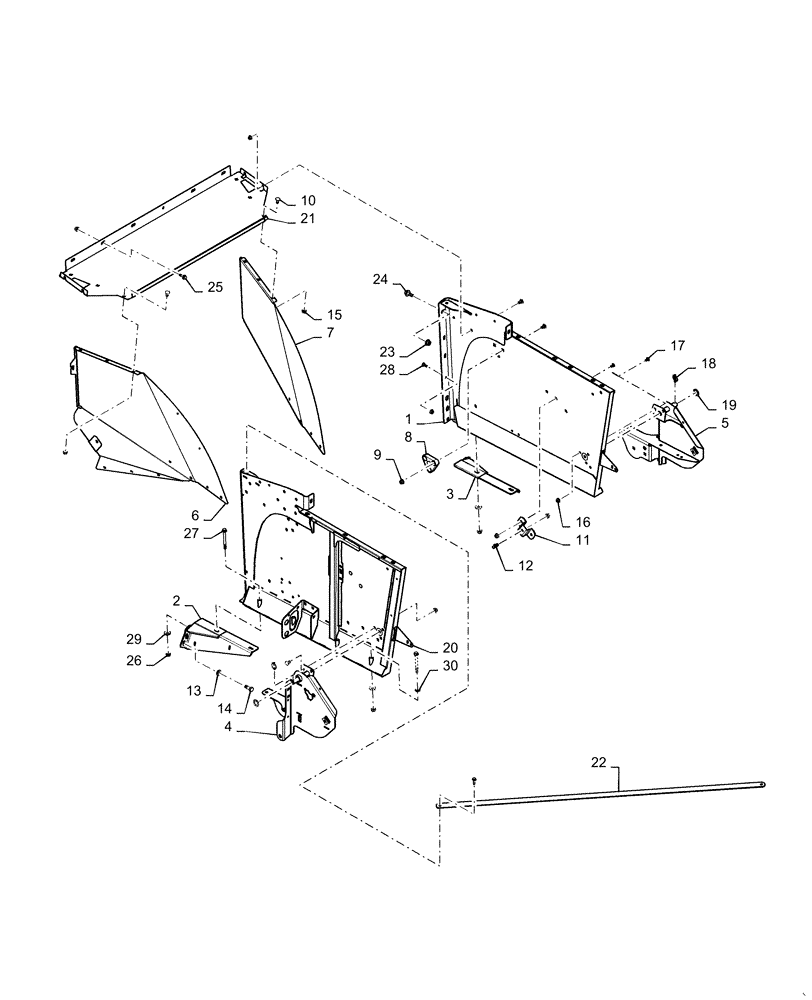 Схема запчастей Case IH 7230 - (73.230.AQ[02]) - STRAW HOOD, STANDARD (73) - RESIDUE HANDLING