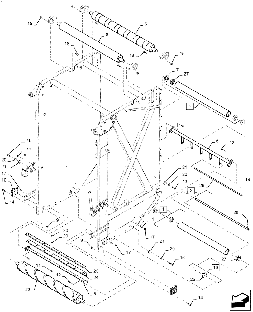 Схема запчастей Case IH RB465 - (62.140.AC[03]) - TAILGATE, YGN193202 AND PRIOR (62) - PRESSING - BALE FORMATION
